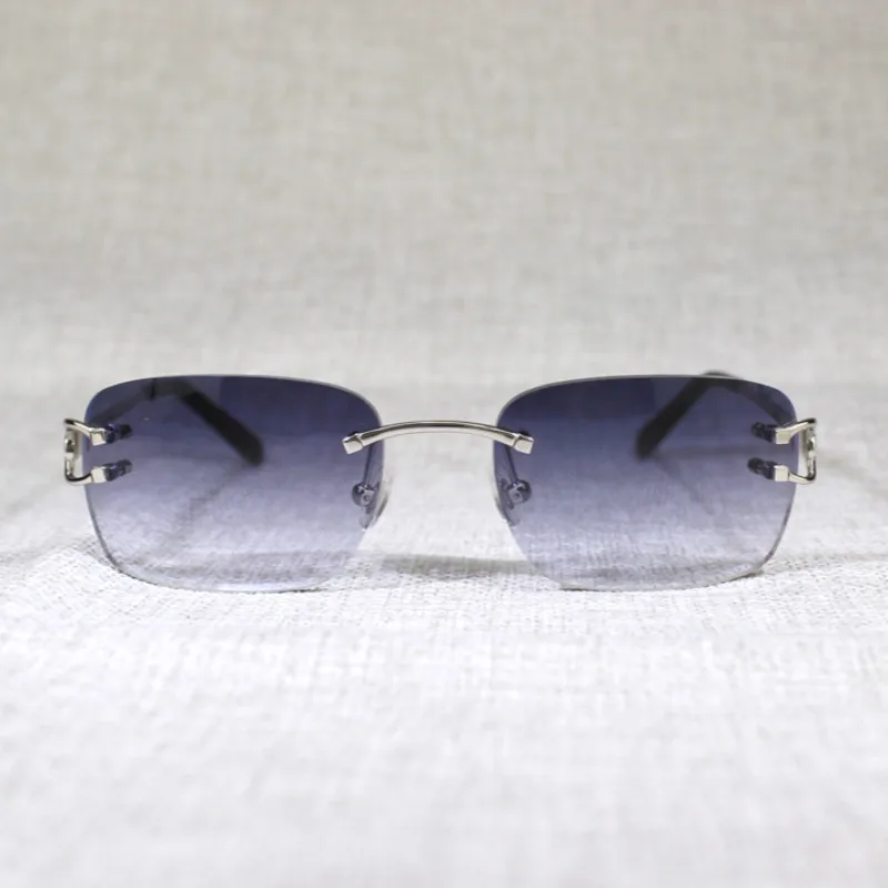 Vintage Rimless Kvadratnih sončna Očala Moških Kovinski Okvir Jasno Očala Ženske Oculos Odtenek Pribor za Poletje Prostem Gafas