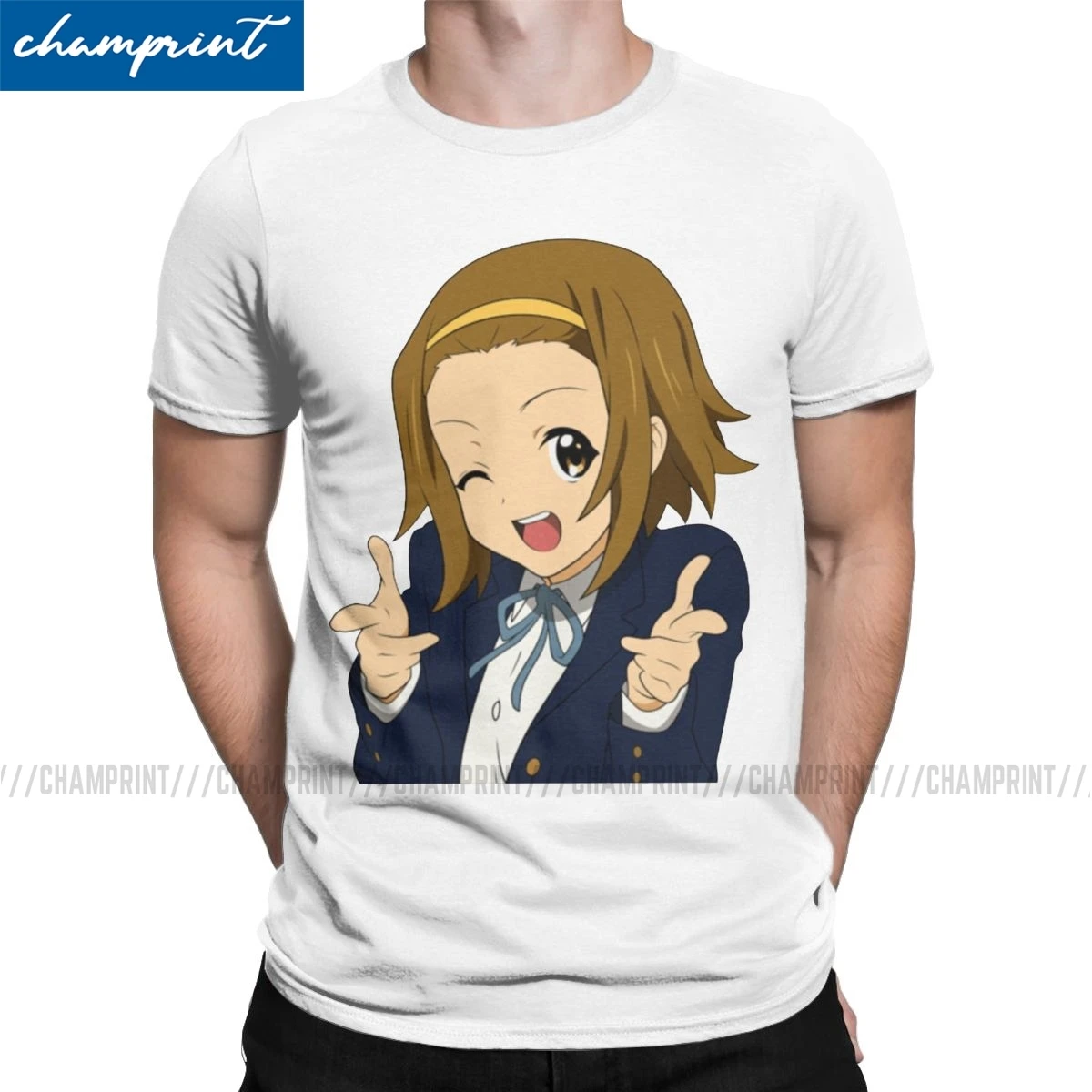 Vintage Ritsu Tainaka K-T-Majice za Moške O Vratu, Bombaž Majica Japonska Glasba Anime Kratek Rokav Tee Shirt 4XL 5XL Oblačila