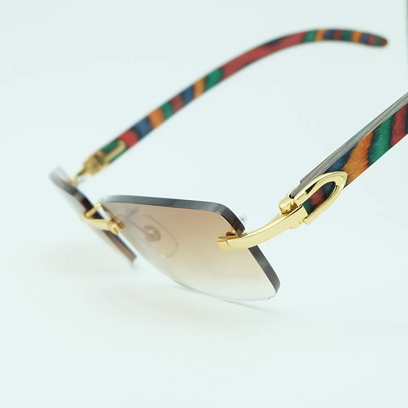 Vintage Sončna Očala Mens Barvo Lesa Rimless Pravokotnik Sunglass Okvir Odtenkih Za Ženske Blagovne Znamke Oblikovalec Carter Sončna Očala