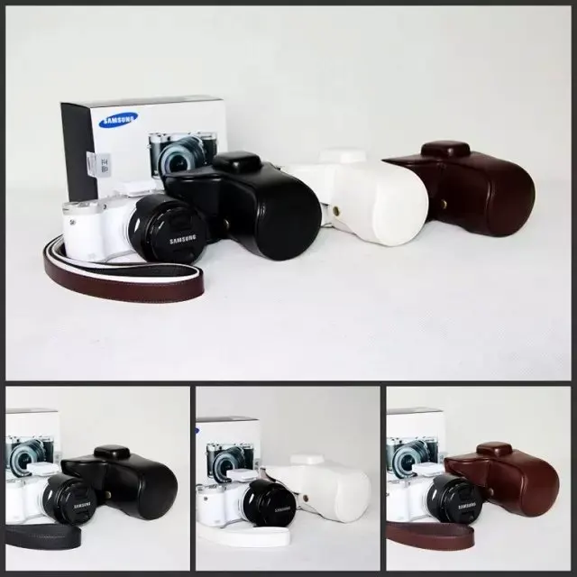 Vintage Usnjeni Torbi Fotoaparata Samsung NX300 NX-300 Fotoaparata Pokrov Z Ramenski Trak PU Usnje ohišje Fotoaparata
