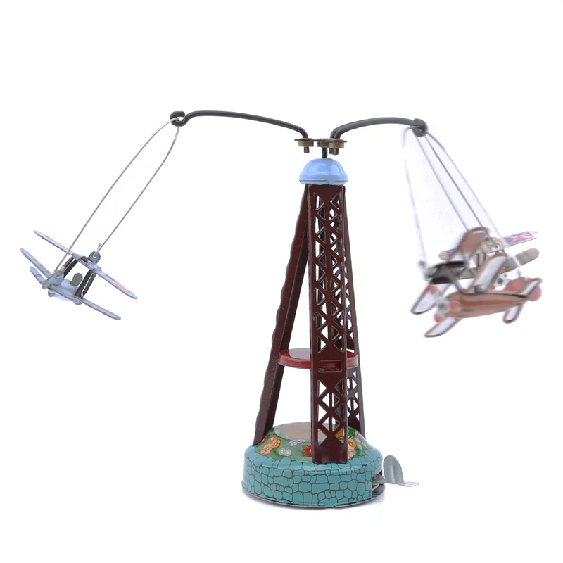 Vintage Wind-up Obrne Letalo Zbirateljske Tin Toy Klasične Igrače Veter Igrače Za Otroke, Ustvarjalne Vrtenje Letala