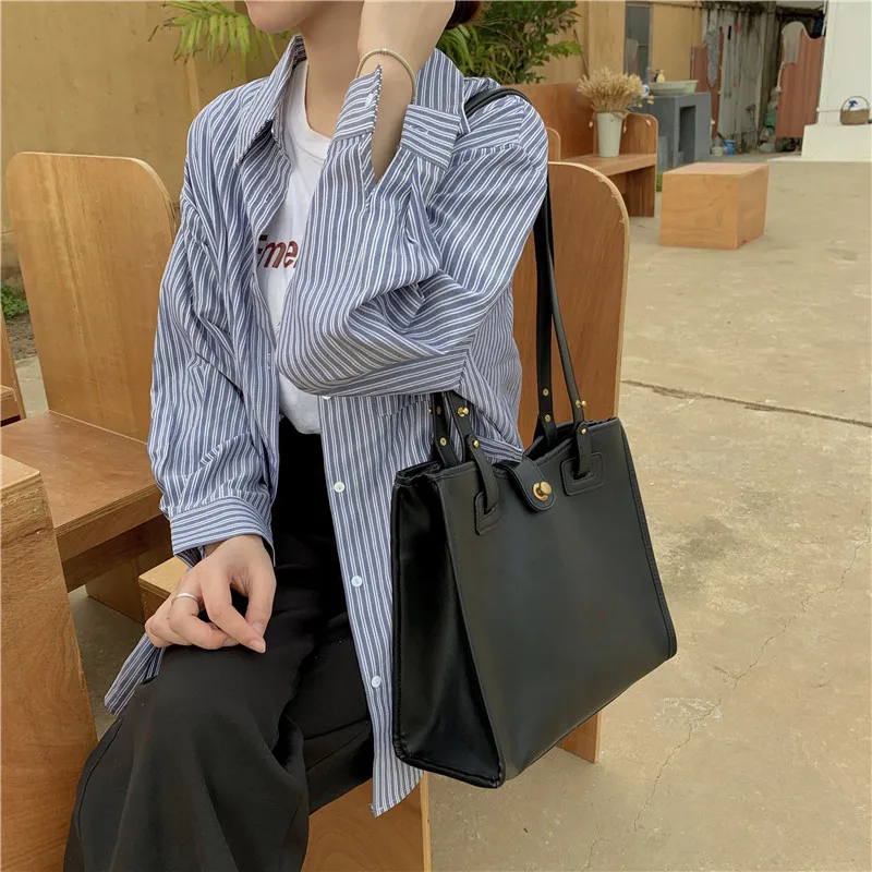 Vintage ženske torba, Velika zmogljivost barva ženske Torbice PU usnja Ženske Totes Nakupovalno Vrečko bolsa feminin črna