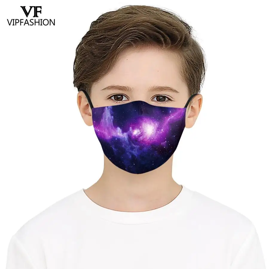 VIP Moda Barvita Stranka Usta-žarilna Zvezdnato Nebo Galaxy Natisnjeni Masko za Obraz Otroci Večkratno uporabo Dihanje Tkanine Stroj Masko