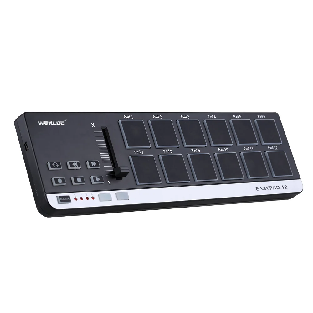 Visoka Kakovost EasyPad.12 Prenosni Mini USB 12 Boben Pad MIDI kontroler Vroče Prodajo 4 Banke za Različne Nastavitve