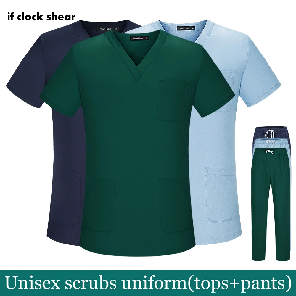 Visoka kakovost Kratka sleeved Laboratorijsko delo določa pet ljubkoval skrb Uniforme več barve Kozmetični Salon delovna oblačila spa uniforme