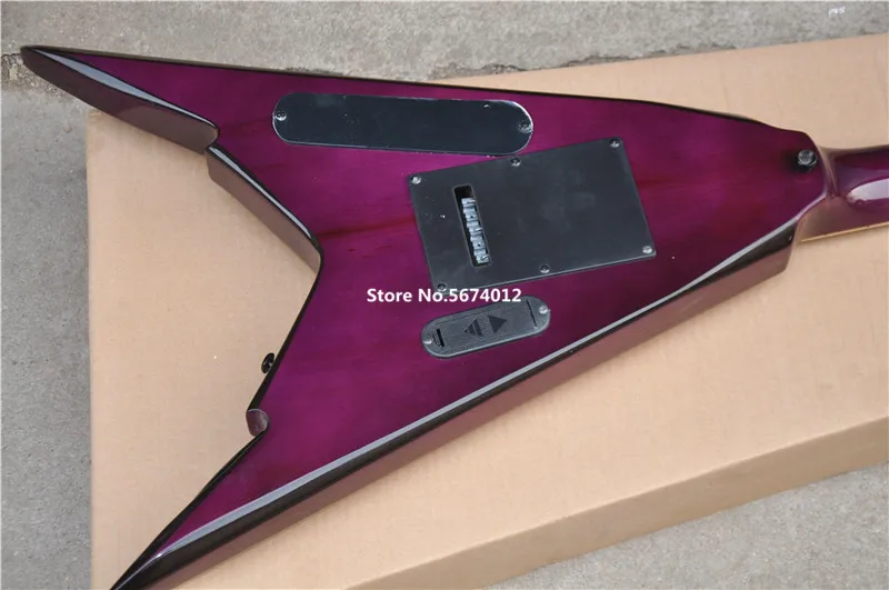 Visoka kakovost prilagojene različice vijolično povezavi vilice zrakoplova posebno oblikovan električna kitara dvojna gugalnica most črna dostop