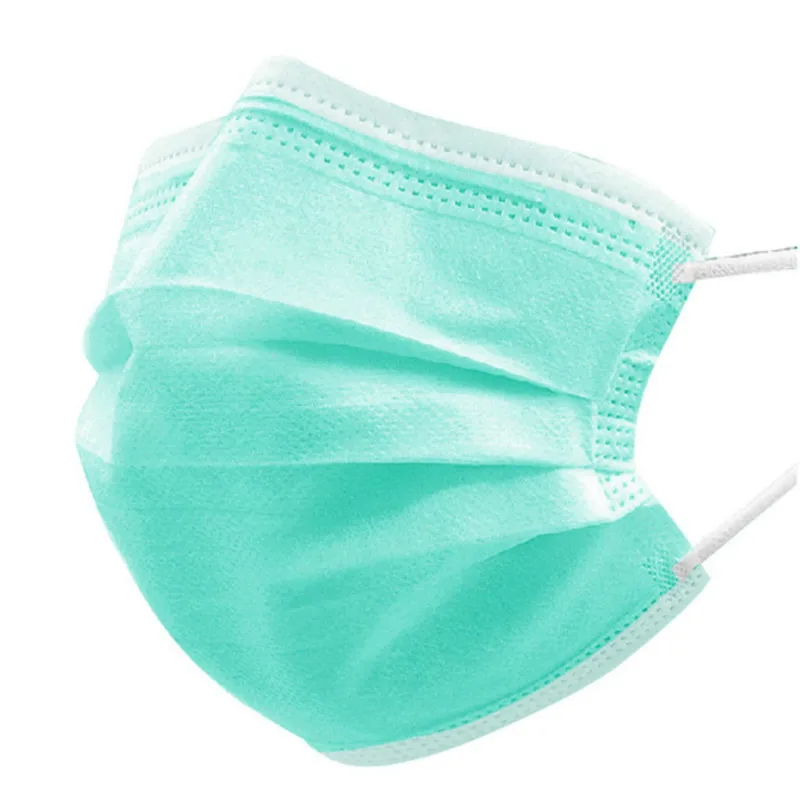 Visoka Kakovost Zelena Non, tkane Masko za Enkratno uporabo Zaščitna 3 plast filtriranje Proti prahu Maske Elastične Gume Držalo Masko