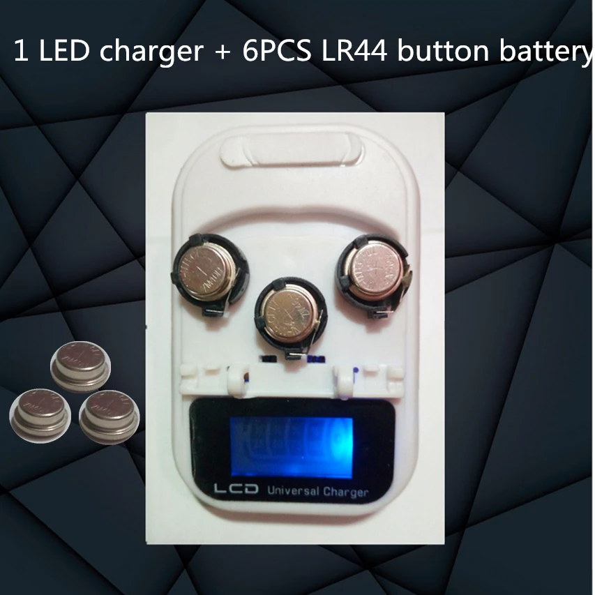Visoka kvaliteta!!! Novo 1 LED Polnilec + 6PCS LR44 gumbaste Baterije za ponovno Polnjenje