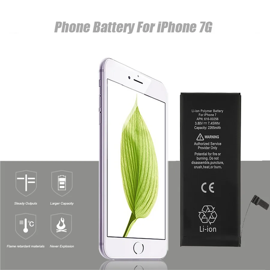 Visoka Zmogljivost 2265mAh Za iPhone 7 Baterija Za iphone7 Za iPhone 7G za iphone7g Li-polymer Bateria +Orodja Za iPhone7 Baterije