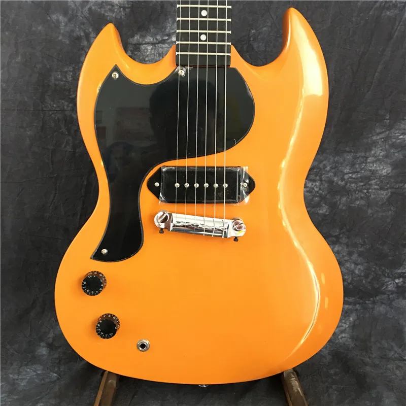 Visoko kakovostna Kitajska električna kitara, levo roko električna kitara, rumene barve, ročno kitare, po meri električna kitara
