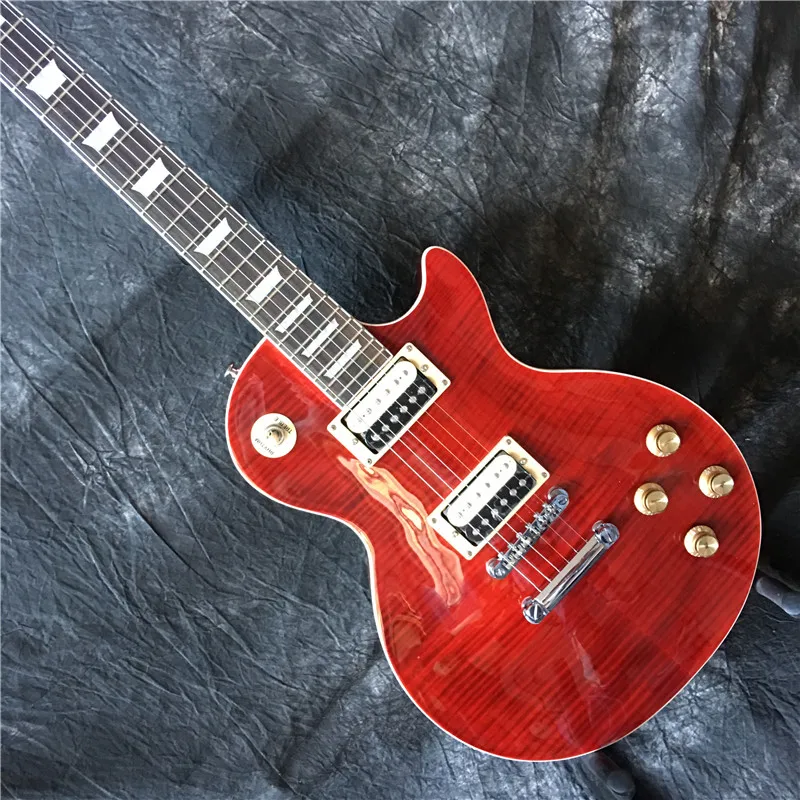 Visoko-kakovostno rdeče električna kitara, javorjev vrh plamena, dobra kakovost zvoka, top kvaliteta