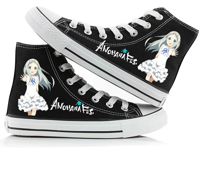Visoko-Q Unisex Japonske Anime ANOHANA FES Priložnostne Čevlji Yadomi Jinta Honma Meiko plimsolls Študent Platno čevlji vrv soled čevlji