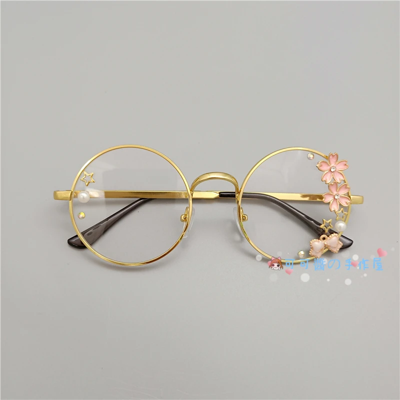 Visoko qaulity Ročno original lolita mehko sestra sladko Japonski Harajuku dekle krog okvir češnjev očala COS razpršenega znanja