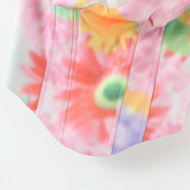Vitko dekle cvjetnim tiskanja camis 2020 moda za ženske elegantne očesa mozaik camis ulične ženski zgornji deli oblačil elegantne ženske camis
