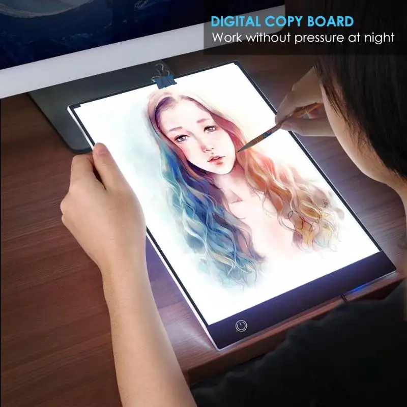 VKTECH Digitalni Grafični Tablet A4 s kalibracijo LED Umetnik Tanke Umetnost Šablona Risalno Desko Svetlobe Polje Iskanje Pisni obliki Tablet Pad