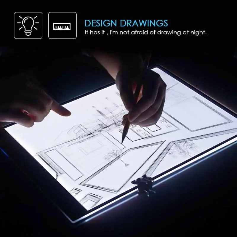 VKTECH Digitalni Grafični Tablet A4 s kalibracijo LED Umetnik Tanke Umetnost Šablona Risalno Desko Svetlobe Polje Iskanje Pisni obliki Tablet Pad