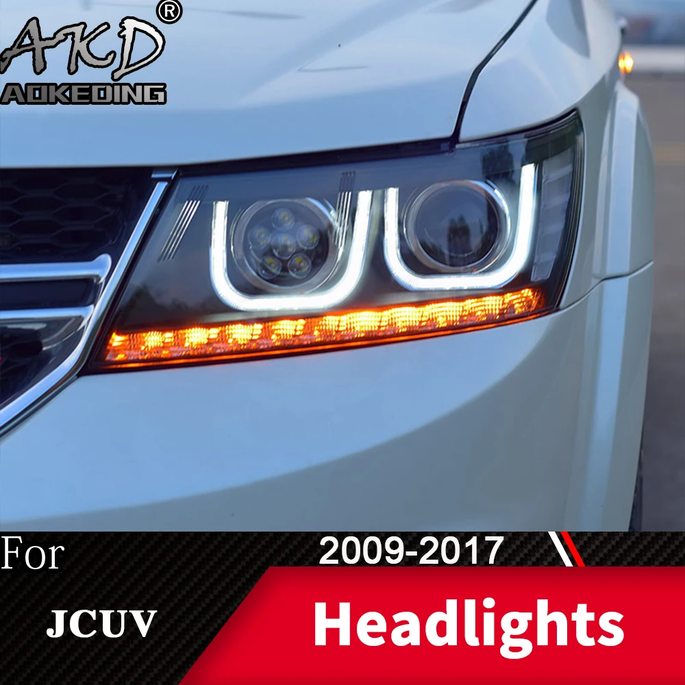 Vodja Svetilka Za Avto Dodge JCUV 2009-2017 Potovanje Žarometi meglenki Dan Teče Luči DRL H7 LED Bi Xenon Žarnica Avto Opremo
