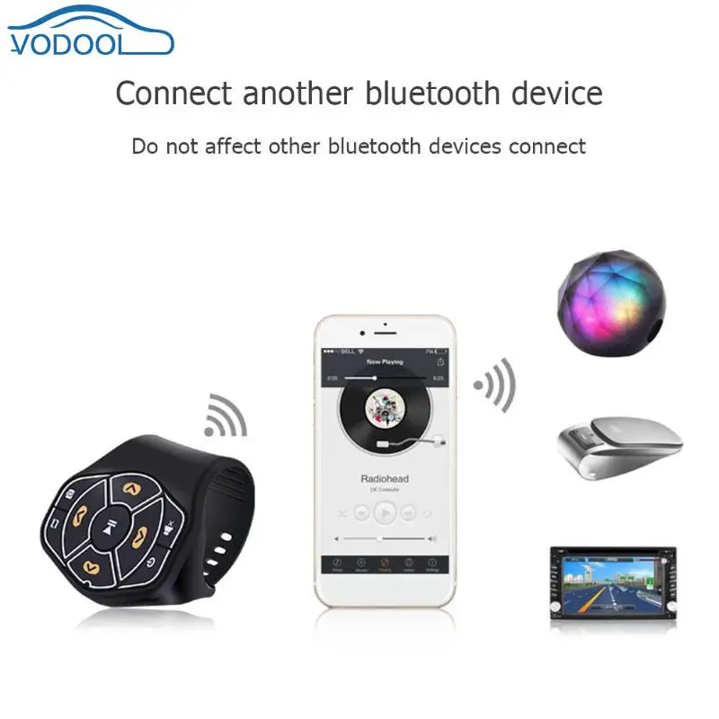 VODOOL Brezžični Avto Volan Gumb Nadzor Univerzalni Bluetooth V4.0 Daljinski upravljalnik za Android IOS Avtomobilska Elektronika