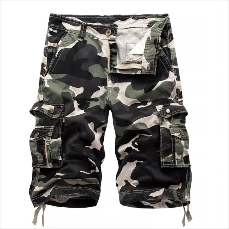 Vojaške Camo Tovora Hlače 2020 Poletje Moda Prikrivanje Multi-Žep Homme Vojske Priložnostne Hlače Bermudas Masculina kolena hlače