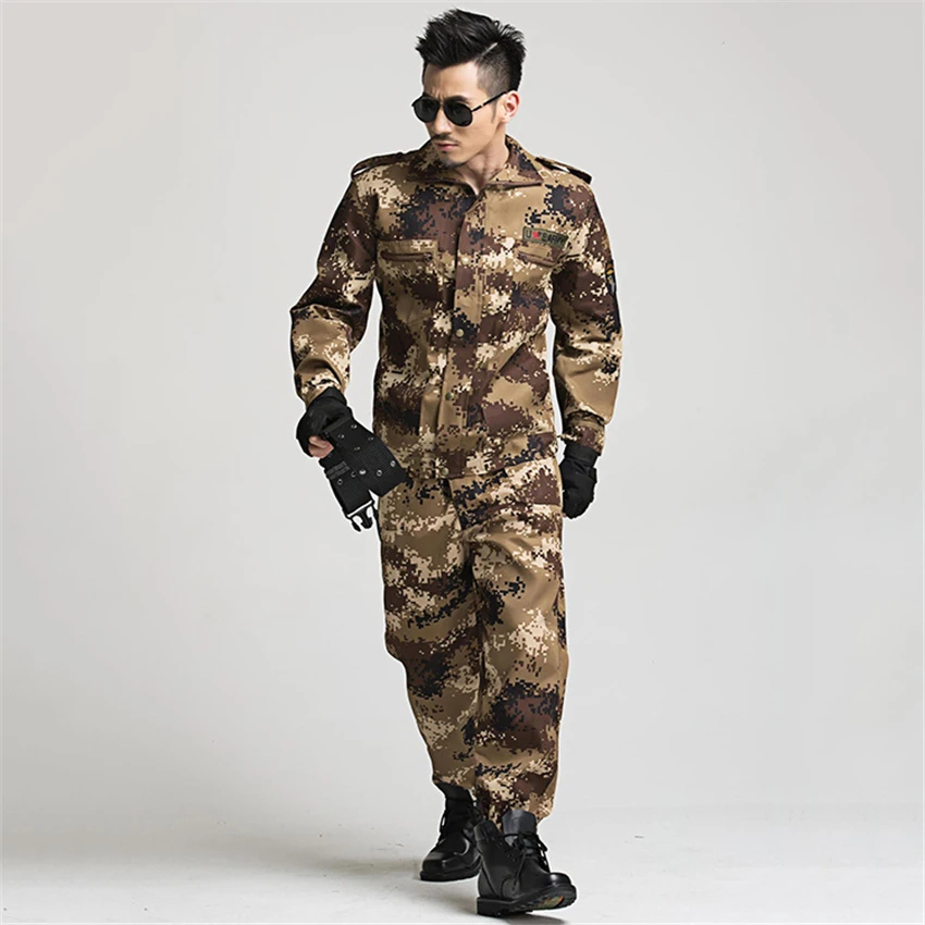 Vojaško Uniformo Taktično Prikrivanje Boj Oblačila Moških Vojski Special Forces Vojak Usposabljanja Za Delo Obrabe Odraslih Oblačila, Hlače Komplet