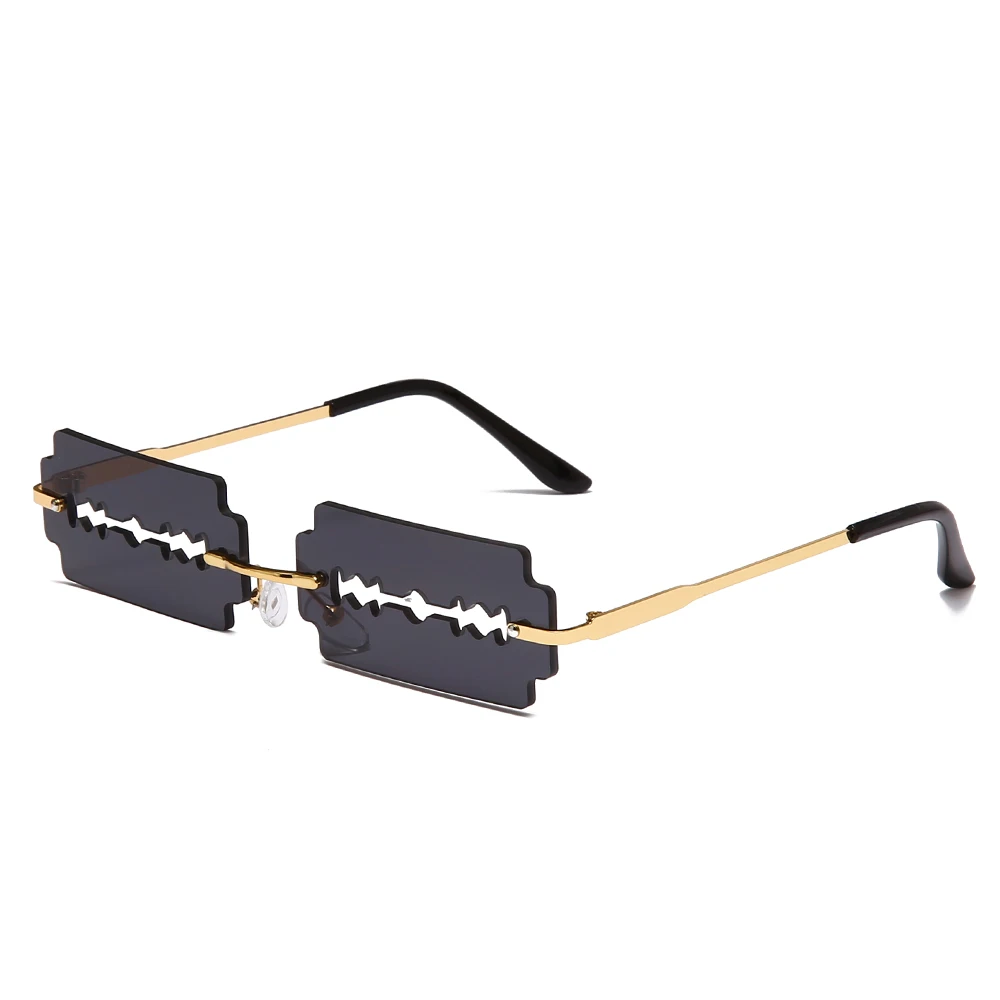 Votle Kovinske sončna Očala blagovne Znamke Oblikovalec Ženske Letnik Rimless Sunglass, Moda Majhnih Sličic Retro sončna očala Očala UV400