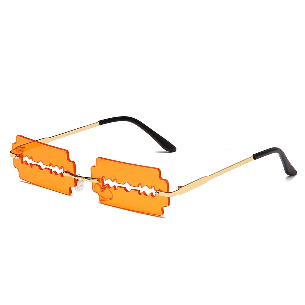 Votle Kovinske sončna Očala blagovne Znamke Oblikovalec Ženske Letnik Rimless Sunglass, Moda Majhnih Sličic Retro sončna očala Očala UV400