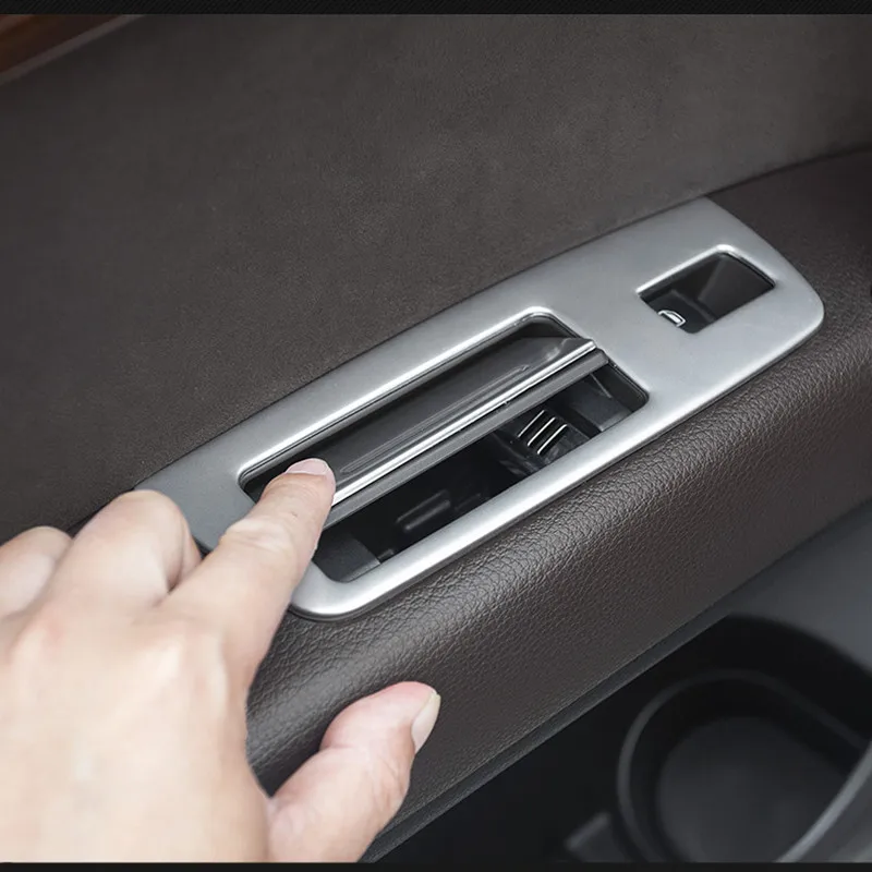 Vrata avtomobila Armrest Window Lifter Preklapljanje Gumbi, Okrasni Okvir Pokrova Trim 7pcs Za Audi Q7 2008-Notranje zadeve Auto Dodatki