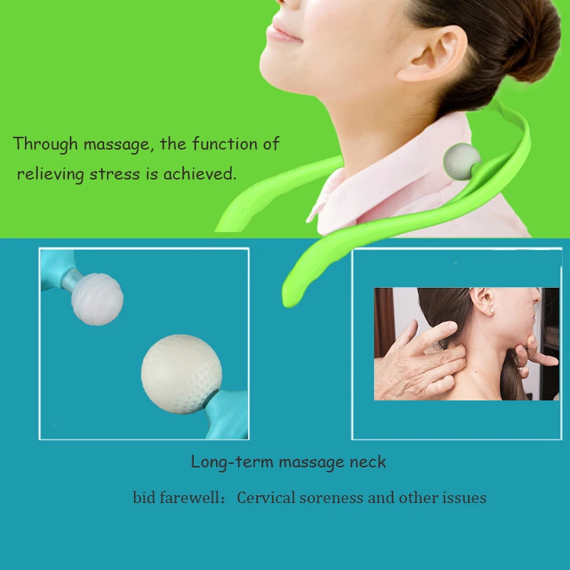 Vratu Massager za Vrat, Ramenski Dvojno Trigger Točke Self-Masaža Orodje za Simuliranje Masaža Globokih Tkiv maserke Roke