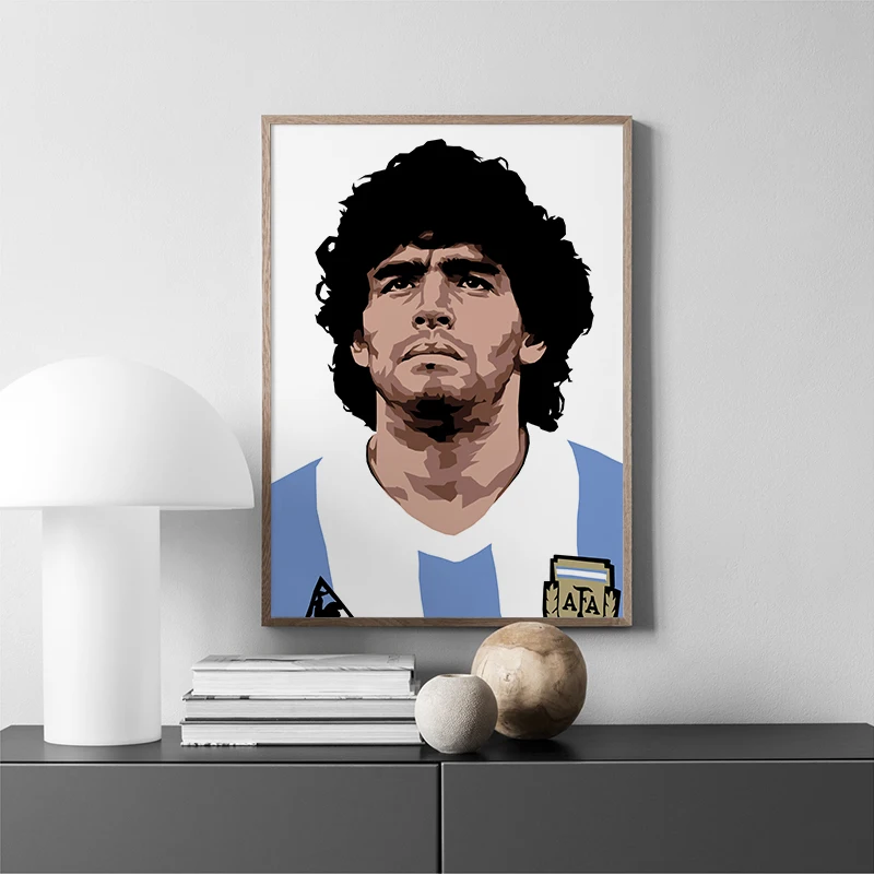 Vrh Nogometne Zvezde Maradona Plakat Wall Art Šport Nogometaš Portretno Slikarstvo Nordijska Platno, Tisk Sliko Soba Dekor Dekor