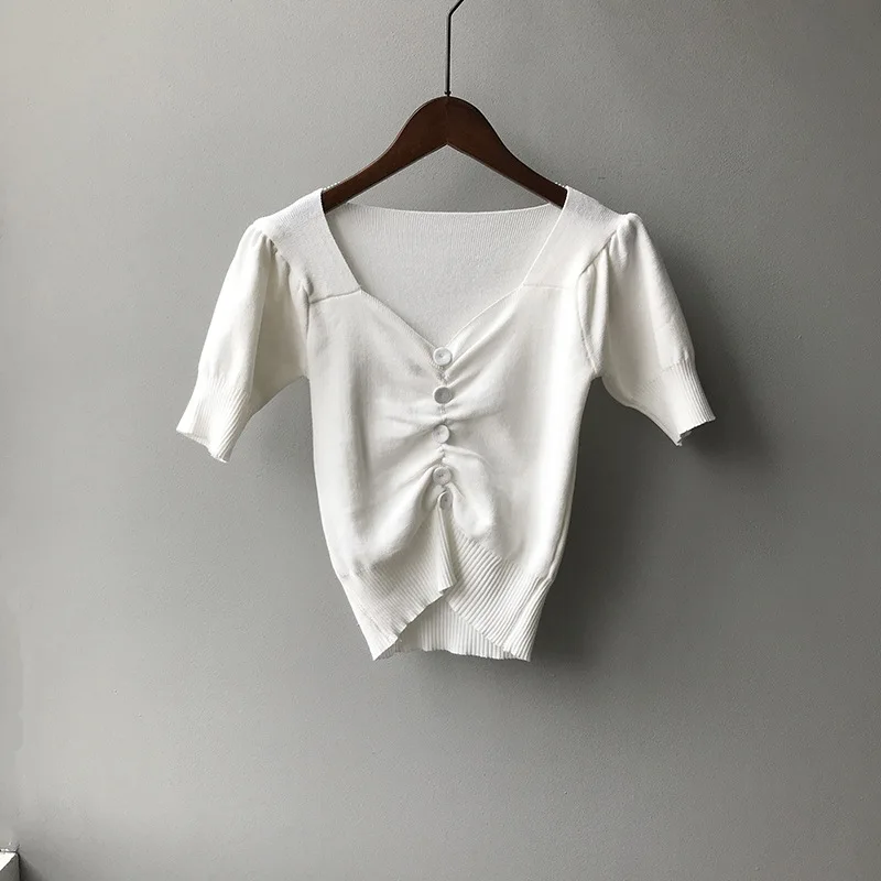 Vrhovi in bluze, Kratek Rokav Modi Slogan sije osnovne Tee majica femme harajuku moda gray22