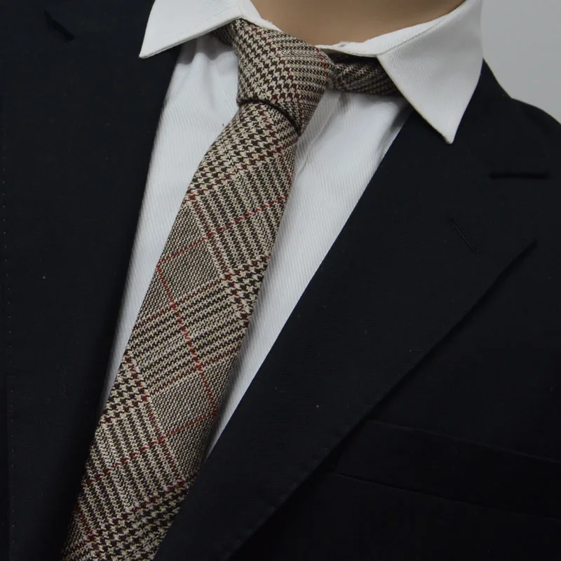 Vrhunska Moda 6 CM Slim Mens Vezi Angliji Poslovnih Poroko Priložnostne Karirasti Ozko Volne Črtasto Kravato Kravatni z šatulji