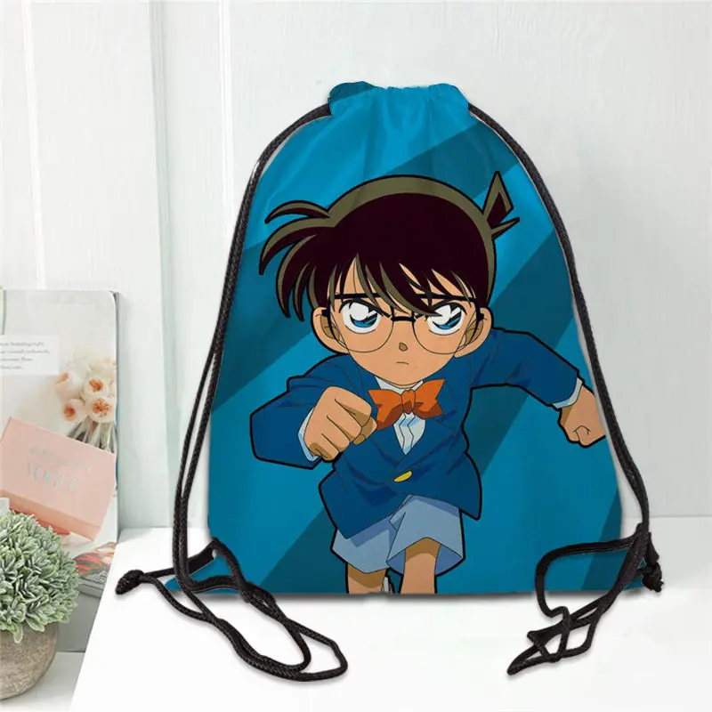 Vroče Detective Conan Natisnjeni nahrbtnik torba vrvico saten mehke čevlje, torbe za šolo po meri Logo torbe za ženske