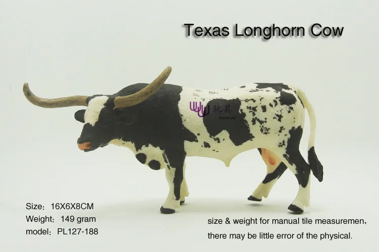 Vroče igrače: Buffalo, Rjava Bika, Holstein Bika, Texas Longhorn Krava Simulacija modela Živali otroci igrače za otroke, izobraževalne rekviziti