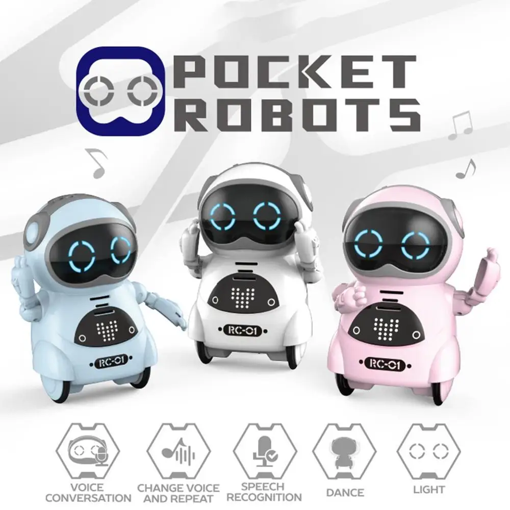 Vroče! Inteligentni Mini Žep Robot Sprehod Plesne Glasbe Igrača Svetlobe Govora Pogovor Ponovite Smart Interaktivne Otroci Darilo