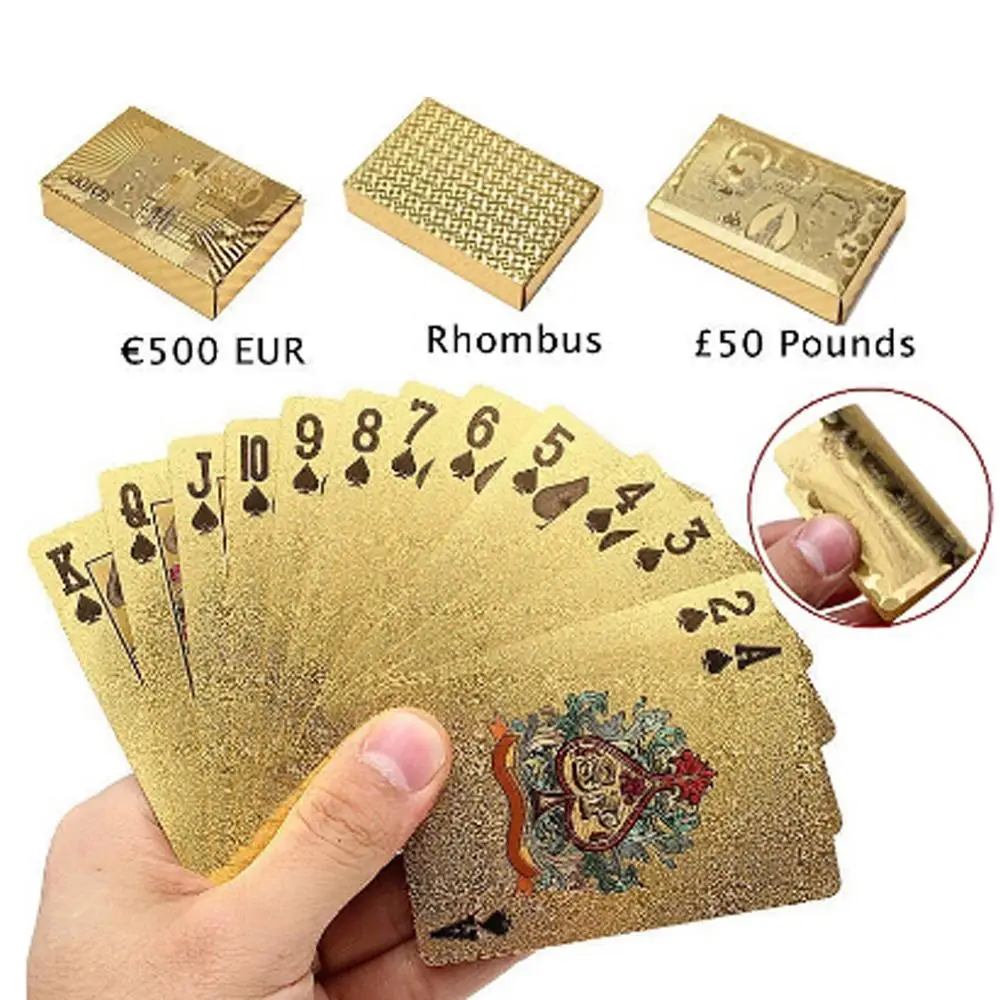 VROČE Moda, Nepremočljiva Zlata Barva Kart za Poker Čudovito Razkošje Folijo Prekrita Kariran Igranje Kartice Krovom Čarobno Kartico Stranka Igre