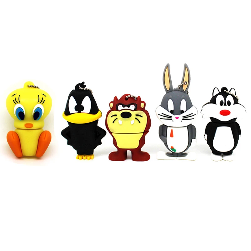 Vroče Prodaje Looney Tunes USB 2.0 flash disk 32GB pendrive 8GB 16GB 4GB bugs bunny Daffy duck Cartoon živali pen drive 64GB lep