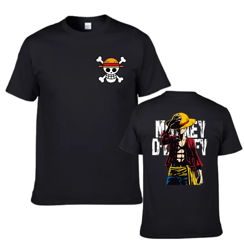 Vroče prodaje, za Moške Enem Kosu Luffy Harajuku Smešno Bombažne Majice s kratkimi rokavi Unisex Poletje Vaja Tshirts Anime Vrhovi Fant Darilo