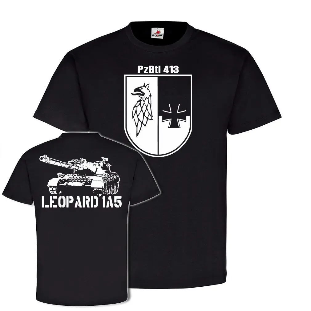 Vroče Prodati 2019 Moda PzBtl 413 Z Leo 1A5 tank bataljon Leopard Bundeswehr crest T Shirt O-Neck Majica s kratkimi rokavi
