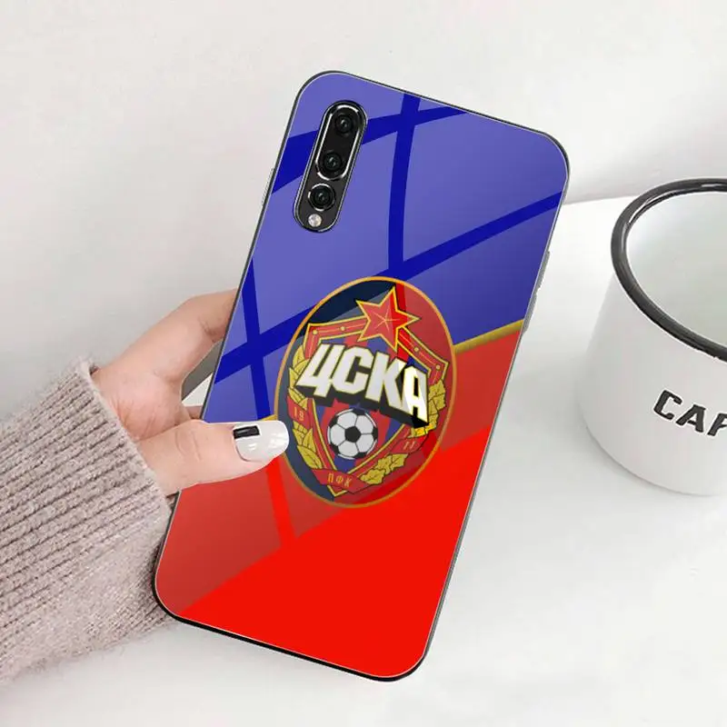 Vroče Rusija PFC CSKA Moskva logotip Telefon Primeru Kaljeno Steklo Za Huawei P30 P20 P10 lite čast, 7A, 8 X 9 10 mate 20 Pro