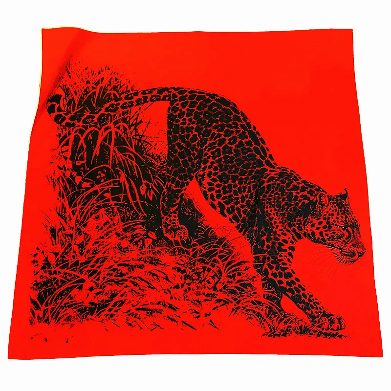 Vroče živali Leopard Keper Hidžab Svileni Šal Ročno Zvit Načrt Luksuzne blagovne Znamke Kvadratnih Ženske Ruta Foulard Glavo, Rute Šal