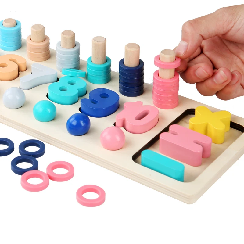 Vrtec Lesene Montessori Igrače Count Posnetek Magnetne Kroglice Ribolov Igre Baby Zgodnje Izobraževanje Pripomočkov Za Poučevanje Matematike, Igrače Za Otroke