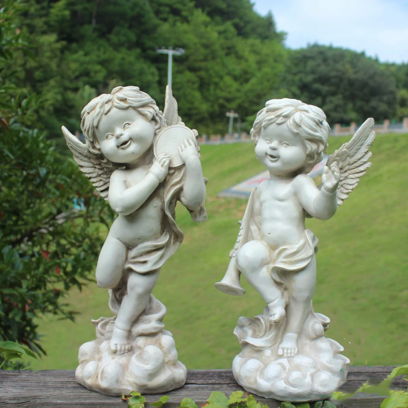 Vrtnarjenje Na Prostem Smolo Angel Fant Kip Okrasni Vrt Dvorišče, Figurice Decoartion Vila Park Kiparska Oprema Obrti