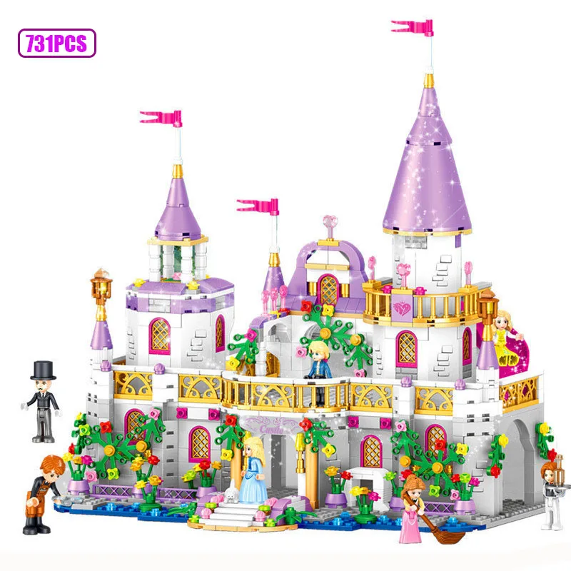 Vsa Dekleta Serije Združljiv ICE Princess Castle gradniki Prijatelji za Dekleta Opeke Številke Igrače za Otroke Darila