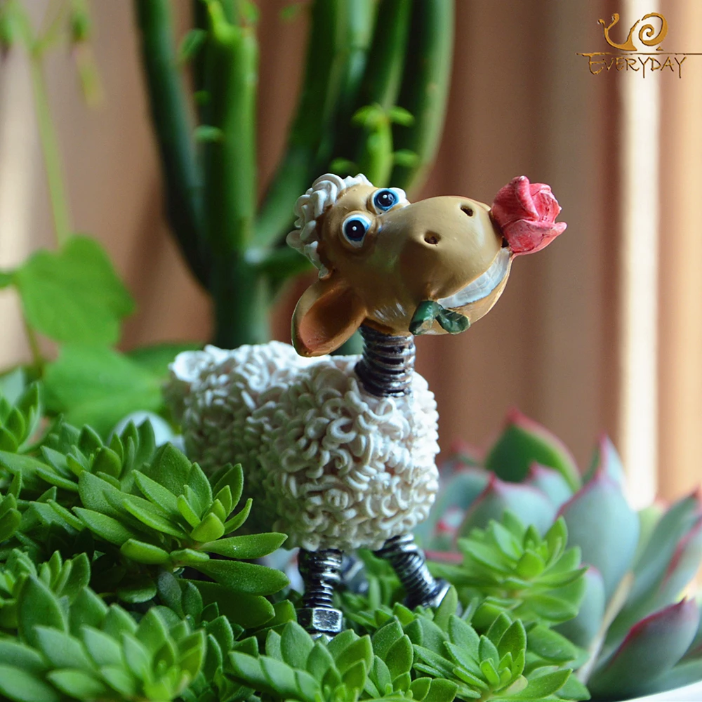 Vsakdanje Zbiranje Miniaturni Pravljice Vrt Mini Živali Ovce Figur Poroka Doma Bonsaj Dekoracijo Diy Obrti Dodatki