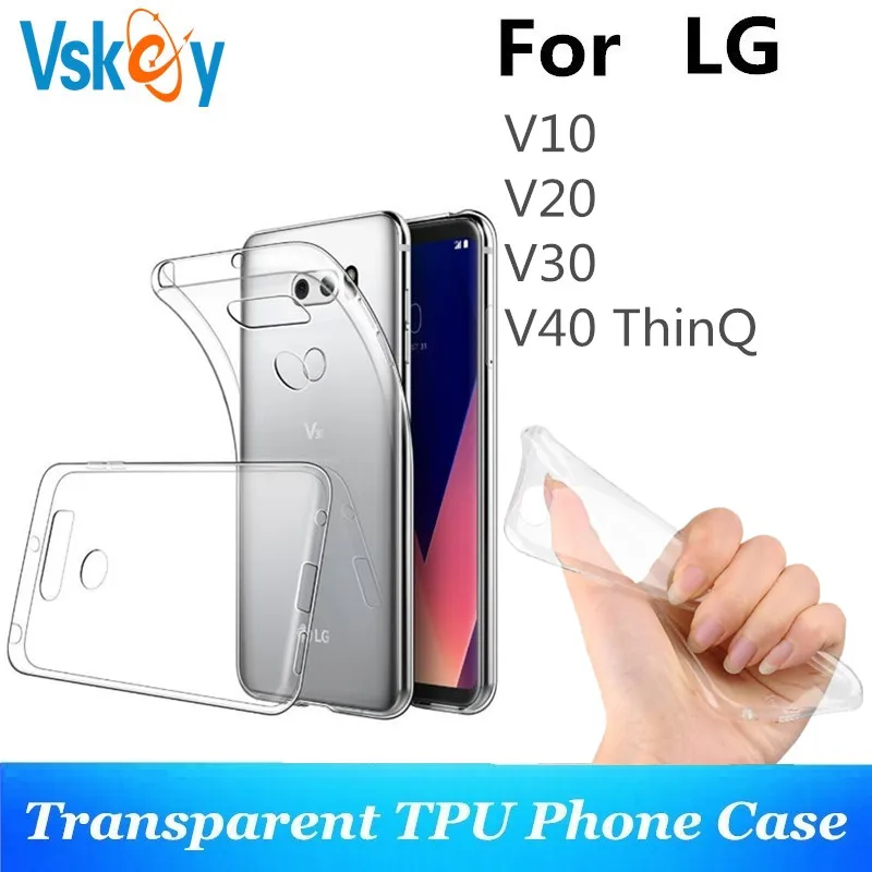 VSKEY 10PCS TPU Primeru Telefon Za LG V40 ThinQ V30 V20 V10 Visoko Svetlo Jasno, Ultra Tanek Mehki Silikonski Pokrov