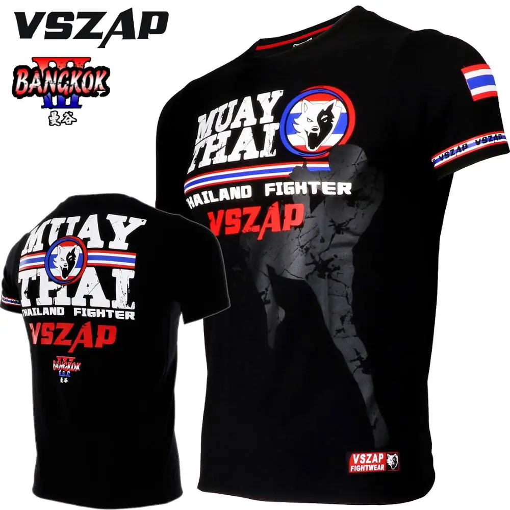 VSZAP Muay Thai Kratek rokav boj T-shirt boj proti sanda fitnes pol rokav usposabljanje obleko Jiu-jitsu MMA šport running man