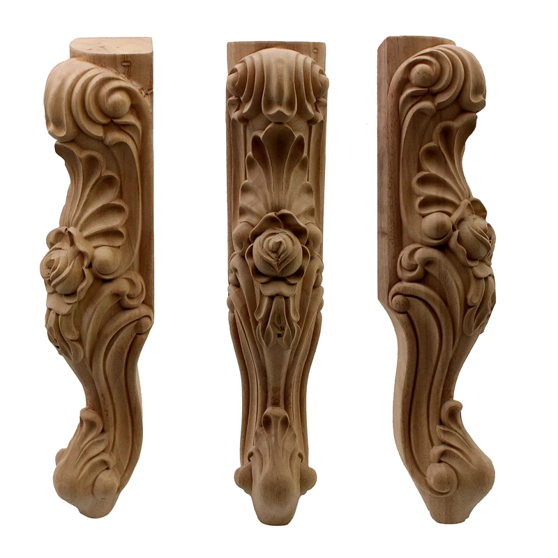 VZLX Novo Woodcarving Kabinet Unpainted Leseni Rezljani Tabela Stopala Miniature Doma Dekor Pohištvo Posteljo Noge Opremo Lesa DIY