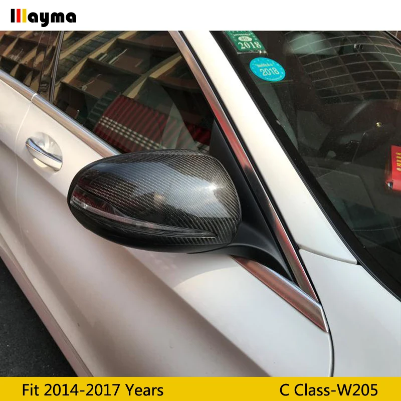 W205 Ogljikovih Vlaken zamenjajte Ogledalo kritje Za Benz C razred C180 C200 C250 C300-2017 Za c63 AMG Stil LHD RHD vzvratno ogledalo skp