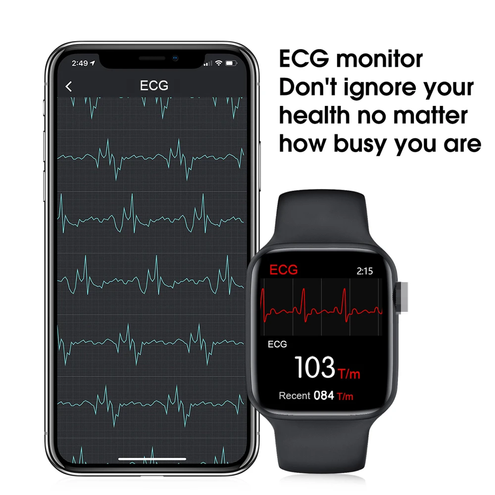 W46 Pametno Gledati Srčni utrip, EKG Spremljanje Krvnega Tlaka Fitnes Tracker Smartwatch IP68 Vodotesen 44 Watch 6 PK W26 W16 IWO 13
