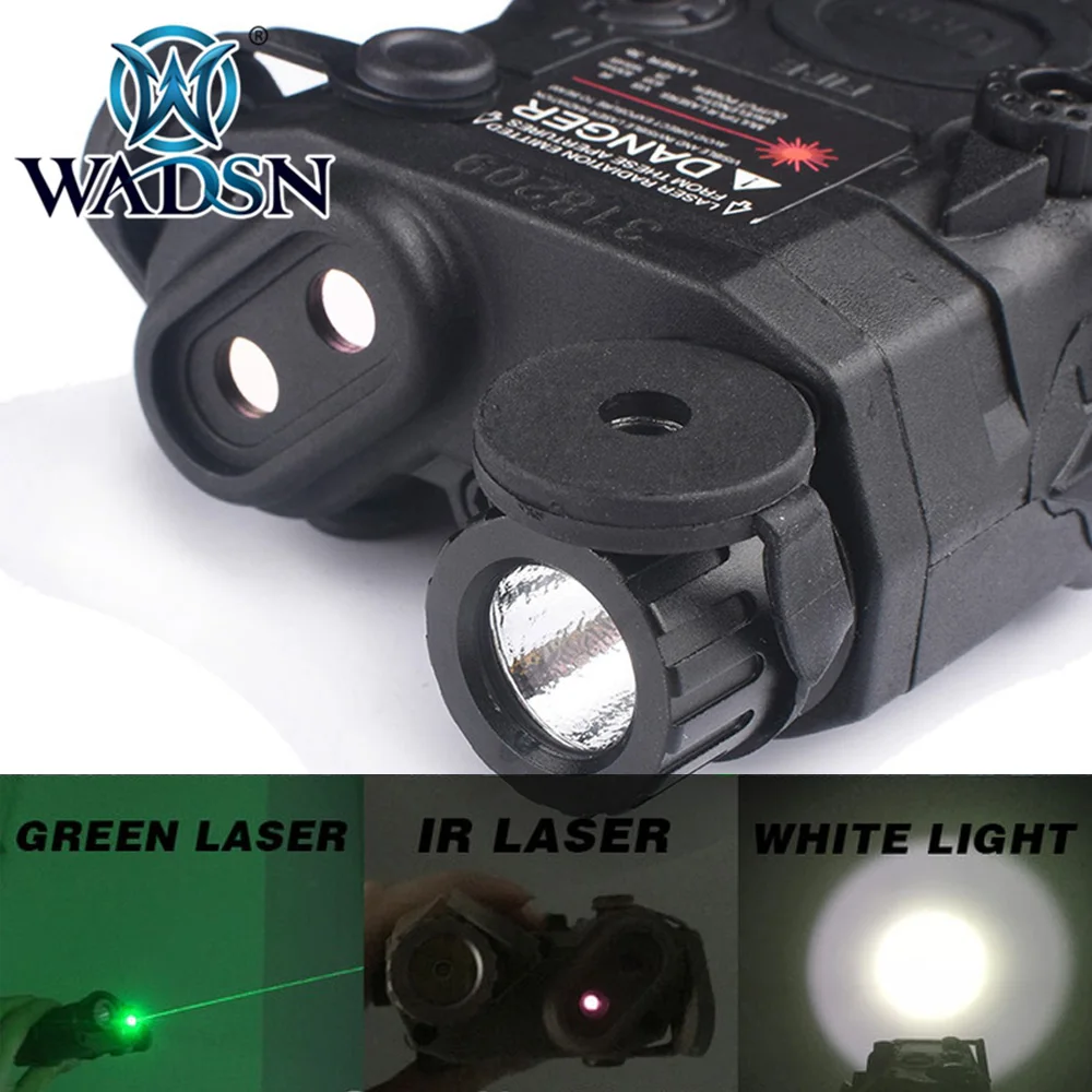 WADSN UHP Airsoft LA-5 PEQ 15 IR Zelena Pika Laser z Belo LED Svetilka Taktično LA5C PEQ Lazer Lovska Puška Orožje Svetlobe